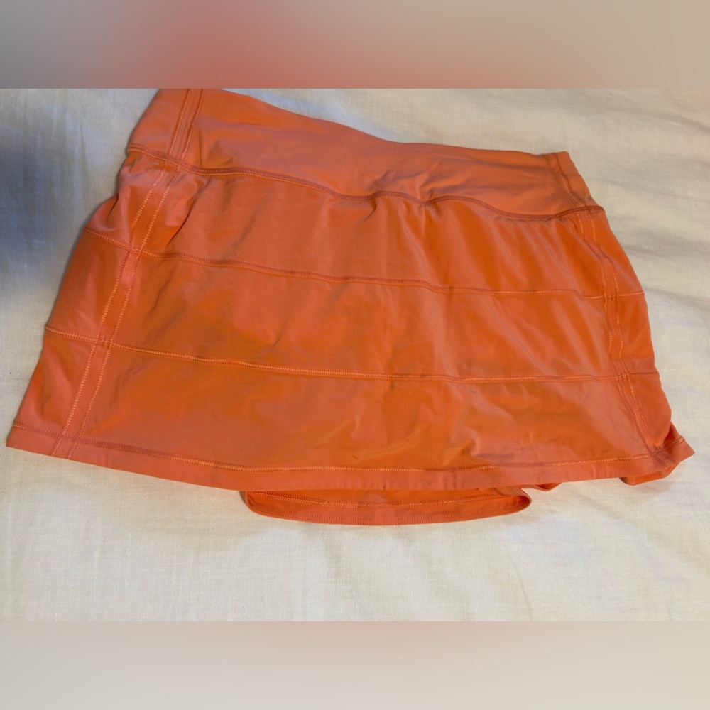 Lululemon Pace Rival MR orange tennis skirt